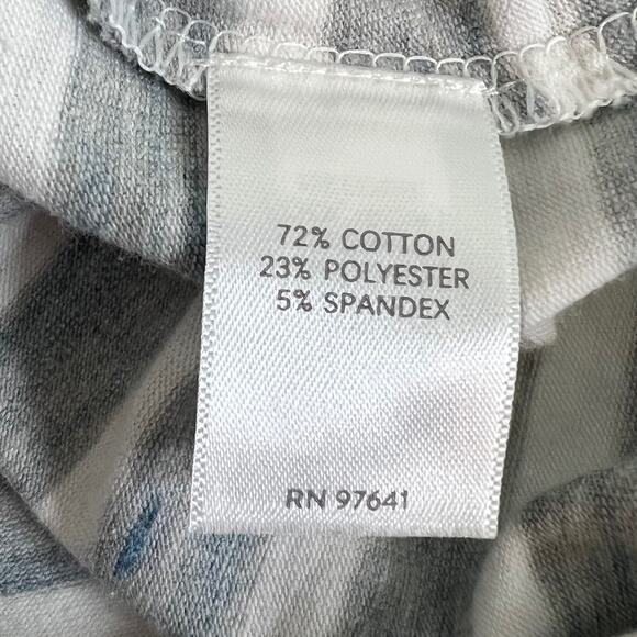 J Jill Pure Jill Womens Shirttail Tee PL Gray White Striped Knit Long Sleeve - Picture 6 of 10